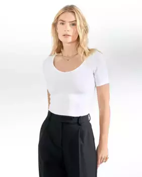 Женская приталенная футболка из органического хлопка Bread & Boxers, белый