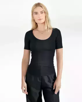 Женская приталенная футболка из органического хлопка Bread & Boxers, чёрный