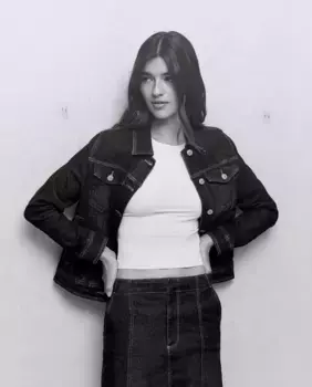 Женская приталенная ковбойская куртка Easy Wear, темно-синий