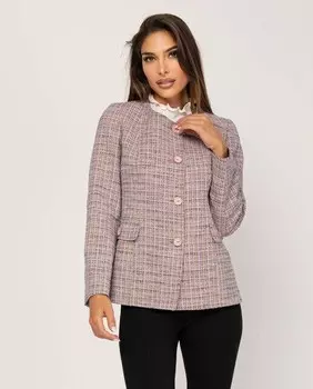 Женская приталенная куртка без воротника Fsh, мультиколор