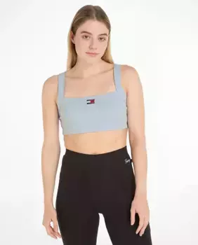 Женская приталенная майка Tommy Jeans, светло-голубой