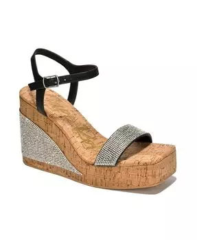 Женская пробковая танкетка Zorah со стразами и пяткой на пятке Cape Robbin, черный