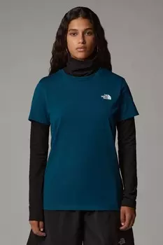 Женская простая футболка с куполом The North Face, синий