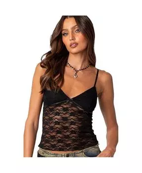 Женская прозрачная кружевная майка Eira Edikted, черный