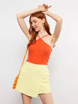 Женская прямая короткая юбка с эластичной резинкой на талии LCW Casual