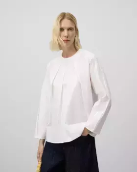 Женская прямая рубашка со складками Adolfo Dominguez, белый