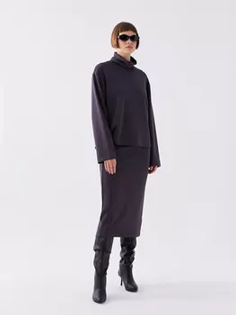 Женская прямая юбка приталенного кроя LCW Vision, темно-серый