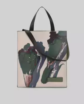 Женская прямоугольная сумка-шопер с принтом Adolfo Dominguez, зеленый