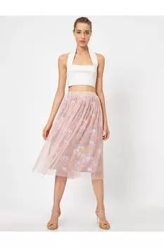 Женская пудровая юбка Koton, розовый
