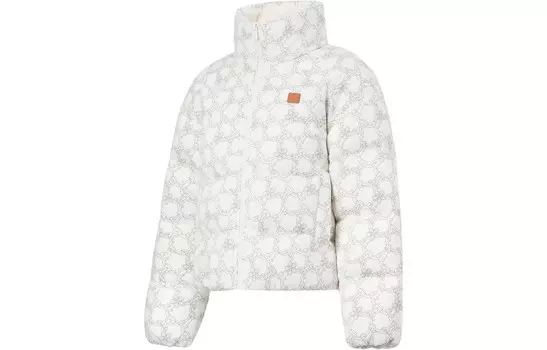 Женская пуховая куртка из коллекции Sports Life, молочно-белая, с полным принтом Lining
