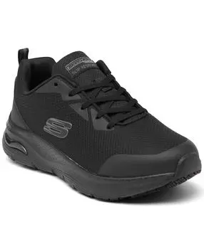Женская работа — нескользящие рабочие кроссовки Arch Fit от Finish Line Skechers, черный