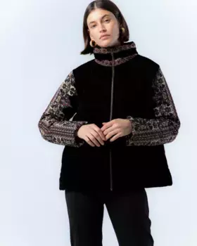 Женская расклешенная парка с принтом Loreto на воротнике и рукавах Niza, черный