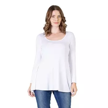 Женская расклешенная туника 24Seven Comfort Apparel в расклешенном стиле, белый
