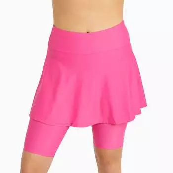 Женская расклешенная юбка для плавания длиной до середины бедра с велосипедными шортами Calypsa, цвет magenta