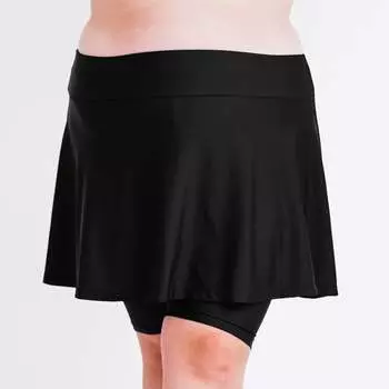 Женская расклешенная юбка для плавания до середины бедра с велосипедными шортами Calypsa, черный