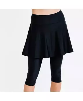 Женская расклешенная юбка для плавания и леггинсы-капри Calypsa, черный