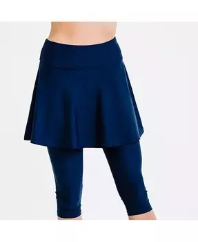 Женская расклешенная юбка для плавания и леггинсы-капри Calypsa, синий