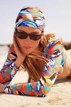 Женская разноцветная футболка Koton, разноцветный