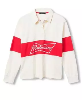 Женская регбийка Budweiser Junk Food Clothing, белый