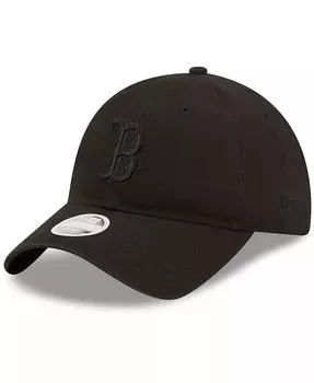 Женская регулируемая кепка Boston Red Sox Black on Black Core Classic II 9TWENTY New Era, черный