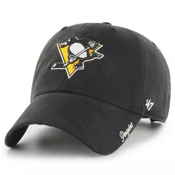 Женская регулируемая кепка черного цвета Pittsburgh Penguins Team Miata '47