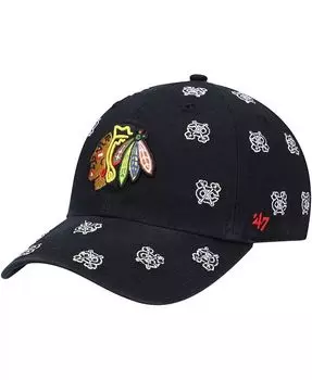 Женская регулируемая кепка черного цвета с конфетти '47 Chicago Blackhawks '47 Brand, черный
