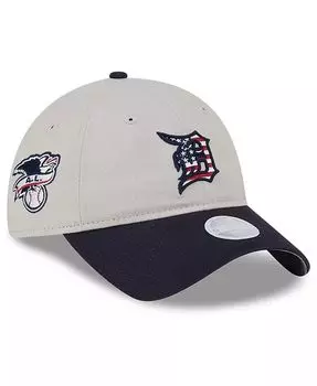 Женская регулируемая кепка цвета хаки/черный Detroit Tigers 2024 Четвертое июля 9TWENTY New Era, мультиколор