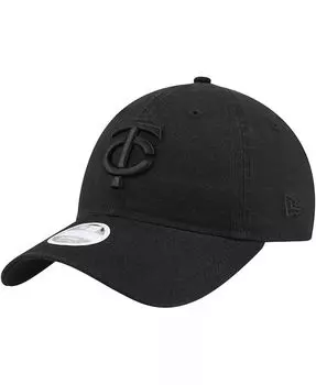 Женская регулируемая кепка Minnesota Twins Black on Black Core Classic 9TWENTY New Era, черный