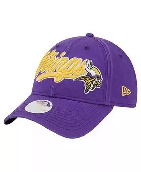 Женская регулируемая кепка Minnesota Vikings Cheer 9FORTY фиолетового цвета New Era, фиолетовый