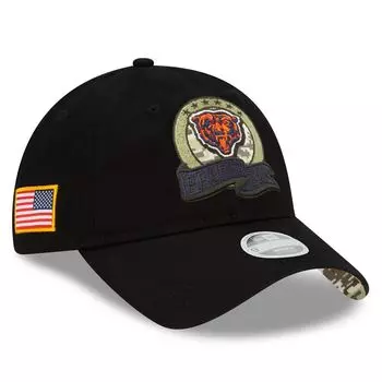Женская регулируемая кепка New Era Black Chicago Bears 2022 Salute To Service 9TWENTY New Era