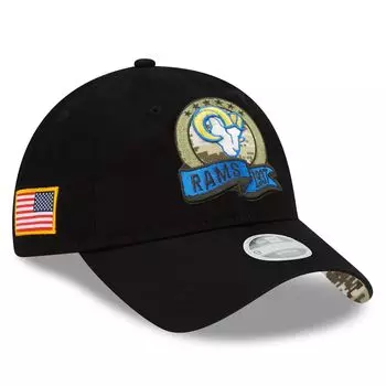 Женская регулируемая кепка New Era Black Los Angeles Rams 2022 Salute To Service 9TWENTY New Era