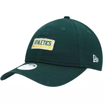 Женская регулируемая кепка New Era Green Oakland Athletics с нашивкой New Era