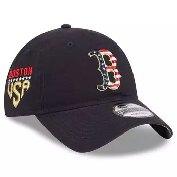 Женская регулируемая кепка New Era Navy Boston Red Sox 2023, Четвертое июля 9TWENTY New Era