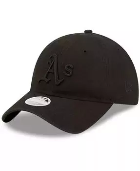 Женская регулируемая кепка Oakland Athletics Black on Black Core Classic II 9TWENTY New Era, черный