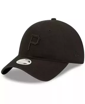 Женская регулируемая кепка Pittsburgh Pirates Black on Black Core Classic II 9TWENTY New Era, черный