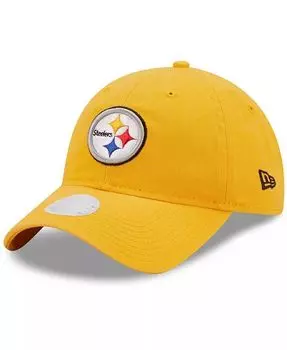 Женская регулируемая кепка Pittsburgh Steelers Core Classic 2.0 9Twenty золотого цвета New Era, золотой