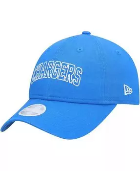 Женская регулируемая кепка пудрово-синего цвета Los Angeles Chargers Collegiate 9TWENTY New Era, синий