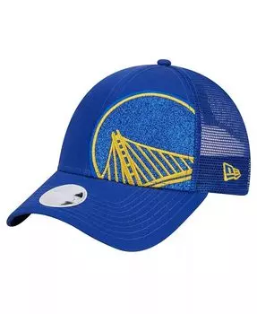 Женская регулируемая кепка Royal Golden State Warriors Game Day Sparkle Logo 9FORTY New Era, синий