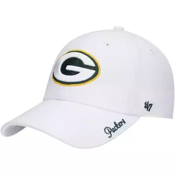 Женская регулируемая кепка с логотипом Green Bay Packers '47 White Green Bay Packers Miata Clean Up