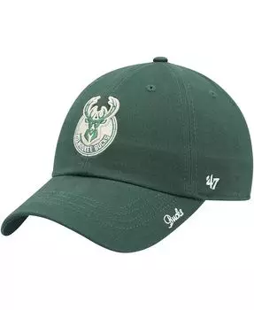 Женская регулируемая кепка с логотипом Hunter Green Milwaukee Bucks Miata Clean Up '47 Brand, зеленый