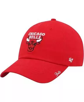 Женская регулируемая кепка с логотипом Red Chicago Bulls Miata Clean Up '47 Brand, красный