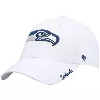 Женская регулируемая кепка с логотипом Seattle Seahawks белого цвета '47 Miata Clean Up