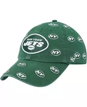 Женская регулируемая кепка зеленого цвета New York Jets Confetti Clean Up '47 '47 Brand, зеленый
