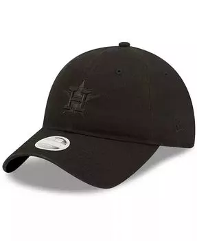 Женская регулируемая шапка Houston Astros Black on Black Core Classic II 9TWENTY New Era, черный