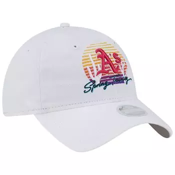 Женская регулируемая шапка New Era White Oakland Athletics Spring Training Sunset 9TWENTY New Era