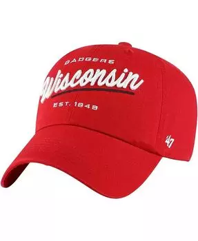 Женская регулируемая шапка Red Wisconsin Badgers Sidney Clean Up '47 Brand, красный