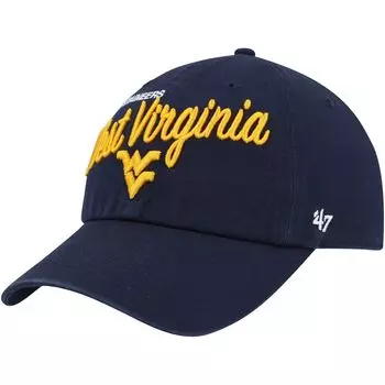 Женская регулируемая шапка темно-синего цвета 47 West Virginia Mountaineers Phoebe Clean Up