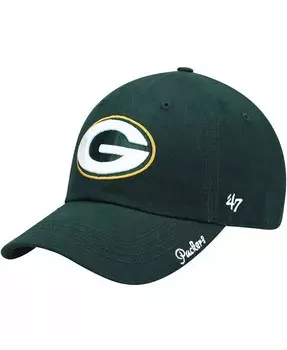 Женская регулируемая шапка зеленого цвета Green Bay Packers Miata Clean Up Primary '47 Brand, зеленый