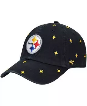 Женская регулируемая шляпа '47 черно-золотая Pittsburgh Steelers Confetti Clean Up '47 Brand, черный