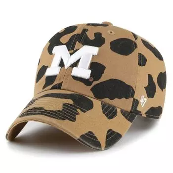 Женская регулируемая шляпа '47 Michigan Wolverines Rosette Leopard Clean Up